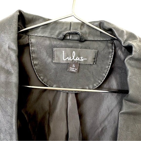| lulus • up on a tuesday black vegan leather jacket • small | - Picture 15 of 16